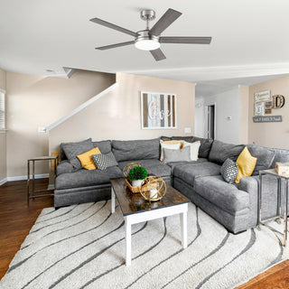 Vaczon 48" 5 Blades Hamptons Industrial DC Motor Ceiling Fan with LED Lighting and Remote Control