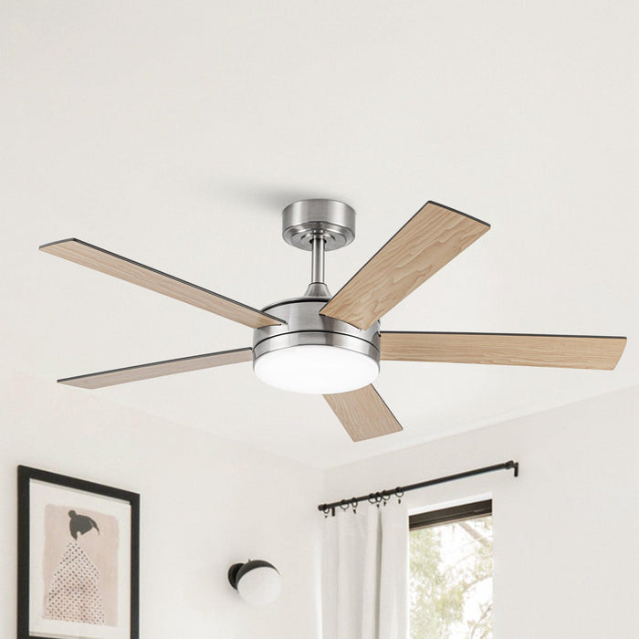 Vaczon 48" 5 Blades Industrial DC Motor Ceiling Fan with LED Lighting and Remote Control