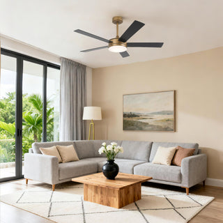 Vaczon 48 Inch Tracy Hamptons Downrod Mount LED Ceiling Fan with APP & Remote Control