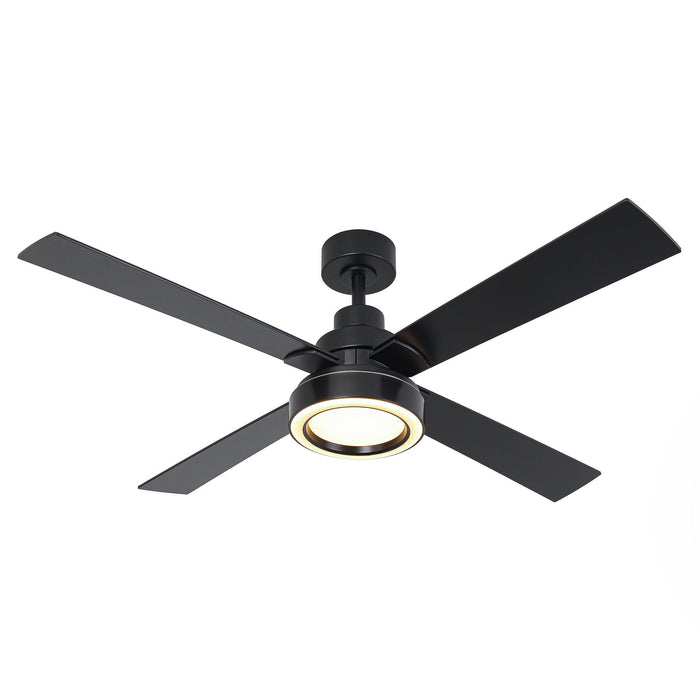 Vaczon 52 Inch 4 Blades DC Motor Modern Downrod Ceiling Fan with LED Light and Remote Control