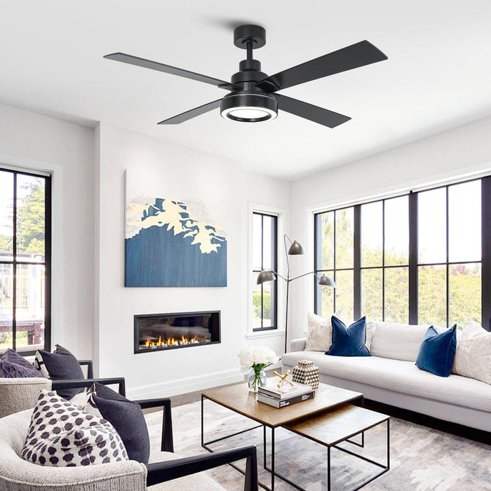Vaczon 52" Down Mount Ceiling Fan with LED Light and Remote Control