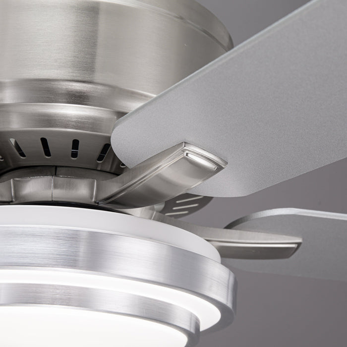 Vaczon 52 Inch Double-sided Blades Flush Mount LED Ceiling Fan with APP and Remote Control