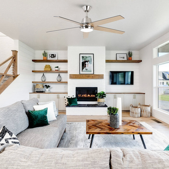 Vaczon Otis 52 Inch LED Downrod Mount Ceiling Fan with APP Remote Control