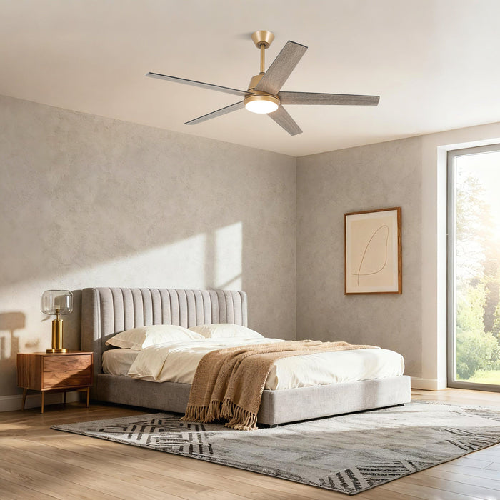 Vaczon Otis 52 Inch LED Downrod Mount Ceiling Fan with APP Remote Control