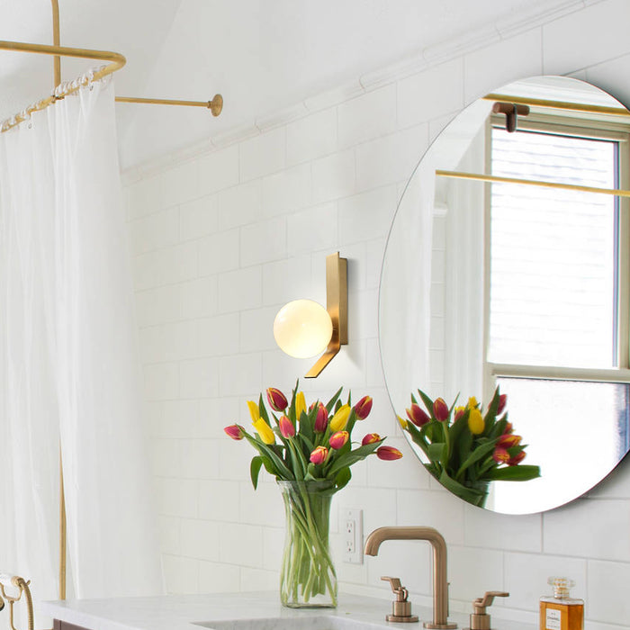 1-Light Modern Bathroom Golden Wall Lighting