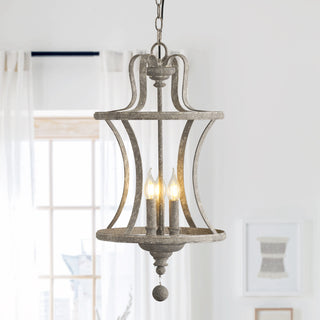 3-Light French Country Hamptons Industrial Pendant Lighting With Adjustable Hanging Length