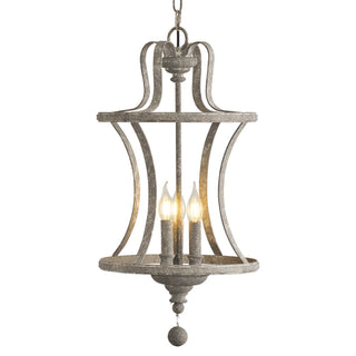3-Light French Country Hamptons Industrial Pendant Lighting With Adjustable Hanging Length