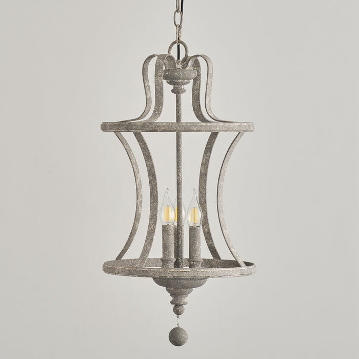 3-Light French Country Industrial Pendant Lighting With Adjustable Hanging Length