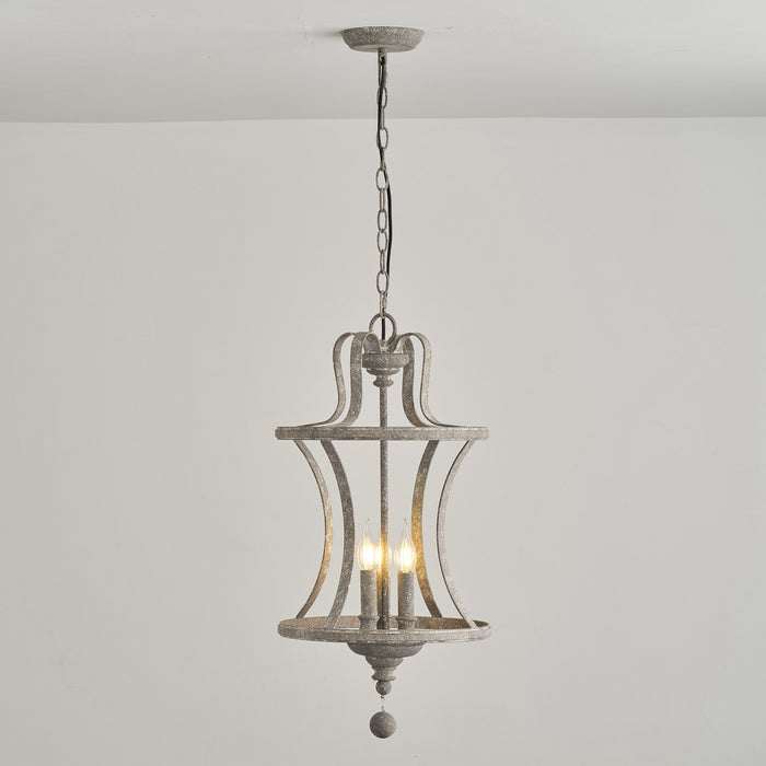 3-Light French Country Industrial Pendant Lighting With Adjustable Hanging Length