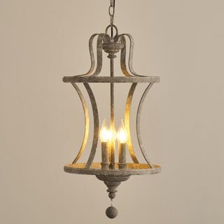 3-Light French Country Hamptons Industrial Pendant Lighting With Adjustable Hanging Length