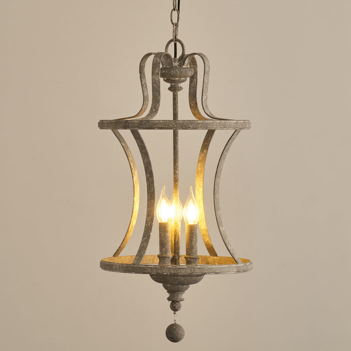 3-Light French Country Industrial Pendant Lighting With Adjustable Hanging Length