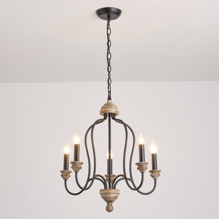 5-Light Classic Chandelier with French Country Candles