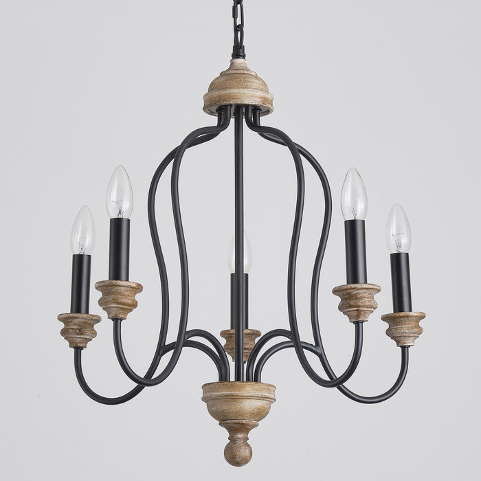 5-Light Classic Chandelier with French Country Candles