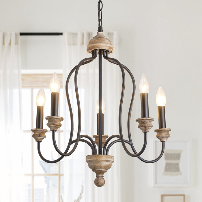 5-Light Classic Chandelier with French Country Candles