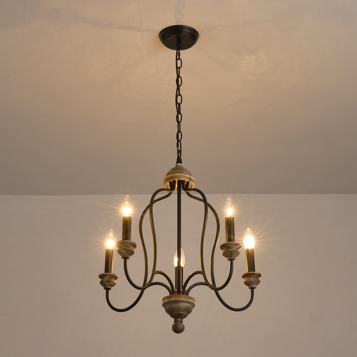 5-Light Classic Chandelier with French Country Candles