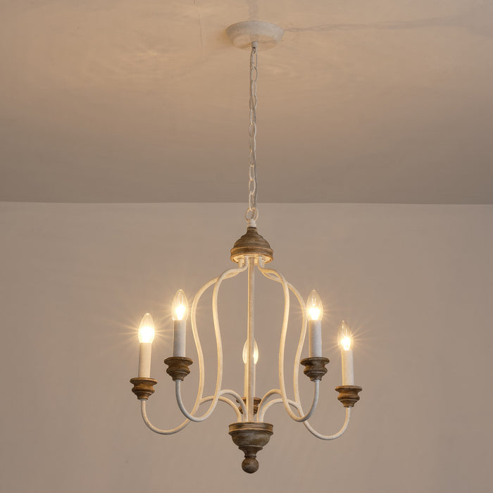 5-Light Classic Chandelier with French Country Candles