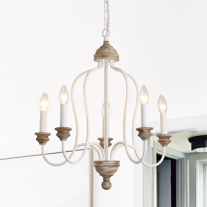 5-Light Classic Chandelier with French Country Candles