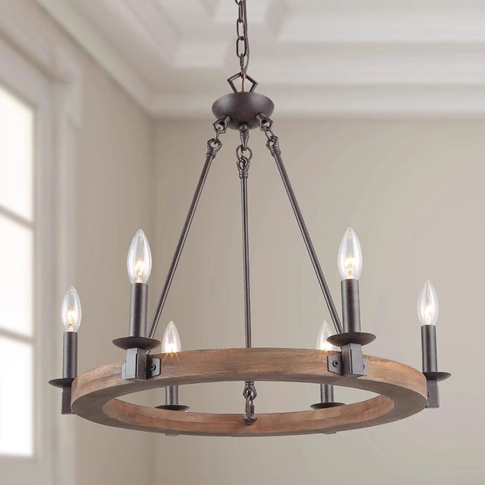 6-Light Farmhouse Chandeliers for Dining Room, Kitchen Island Lighting for Living Room, Entryway, Foyer