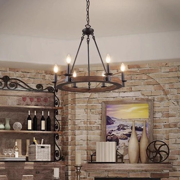 6-Light Farmhouse Chandeliers for Dining Room, Kitchen Island Lighting for Living Room, Entryway, Foyer