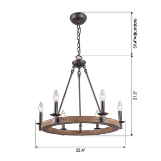 6-Light Farmhouse Chandeliers for Dining Room, Kitchen Island Lighting for Living Room, Entryway, Foyer