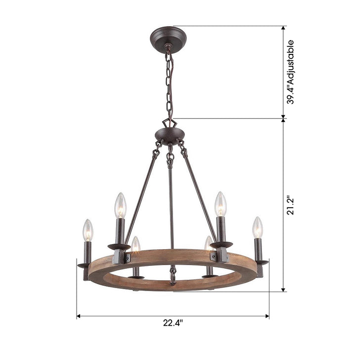 6-Light Farmhouse Chandeliers for Dining Room, Kitchen Island Lighting for Living Room, Entryway, Foyer