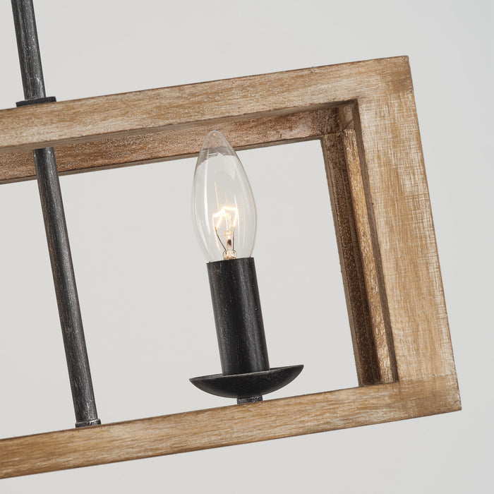 3-Light Rectangular Farmhouse Pendant Light Fixture