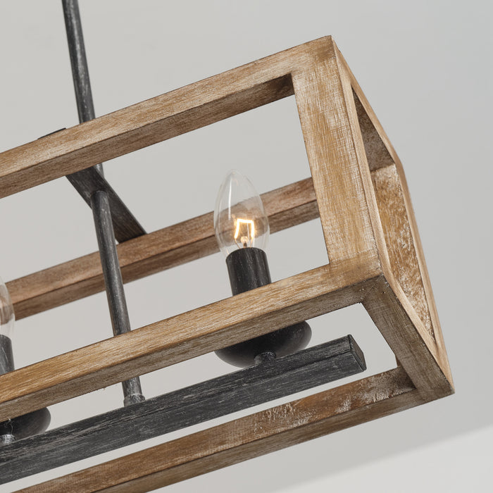 3-Light Rectangular Farmhouse Pendant Light Fixture