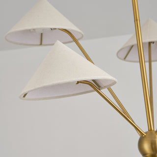5-Light Hamptons Modern Golden Island Chandelier With Adjustable Hanging Length for Dining Area