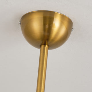 5-Light Hamptons Modern Golden Island Chandelier With Adjustable Hanging Length for Dining Area