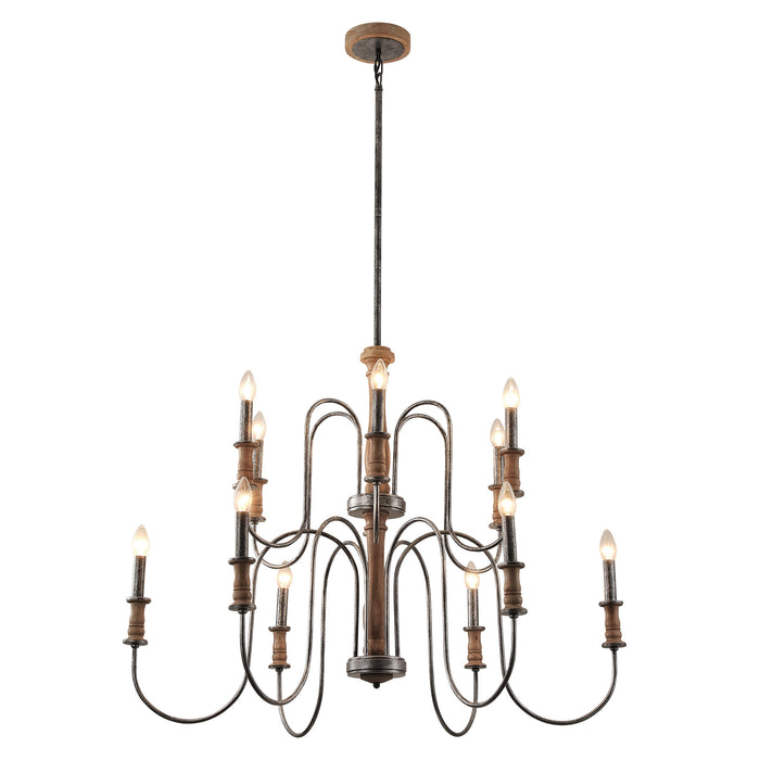 9-Light / 12-Light French Farmhouse Vintage Chandelier in Living Room, Dining Room