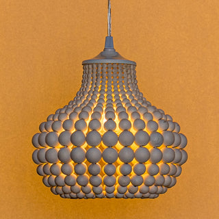 1-Light Creative Spherical Hamptons Farmhouse Chandelier Bohemia Wood Beaded Pendant Lighting