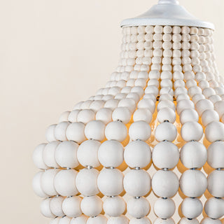 1-Light Creative Spherical Hamptons Farmhouse Chandelier Bohemia Wood Beaded Pendant Lighting
