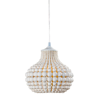 1-Light Creative Spherical Hamptons Farmhouse Chandelier Bohemia Wood Beaded Pendant Lighting