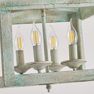16" Rustic 4-Light Semi-Flush Lighting