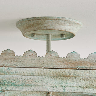 16" Rustic 4-Light Semi-Flush Lighting