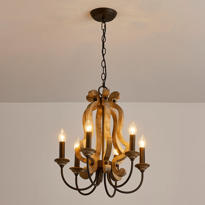 6-Light Rustic Chandelier Pendant Lighting