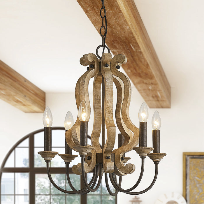 6-Light Rustic Chandelier Pendant Lighting