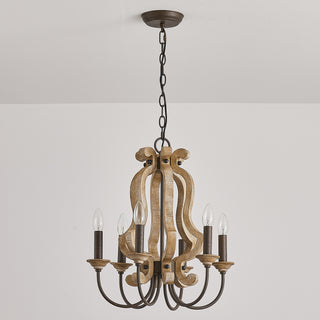 6-Light Rustic Chandelier Pendant Lighting