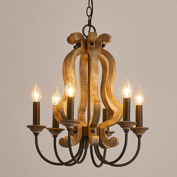 6-Light Rustic Chandelier Pendant Lighting