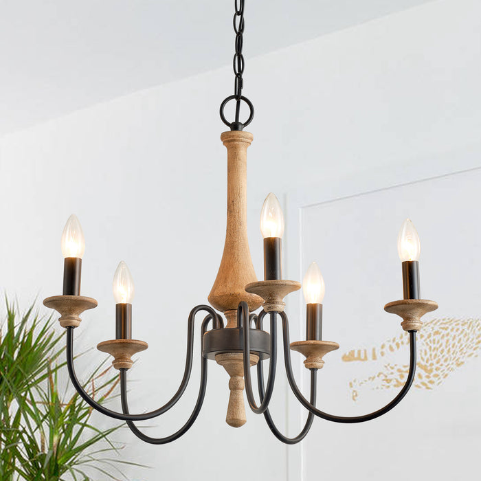 5-Light Farmhouse Pendant Lighting for Dining Room