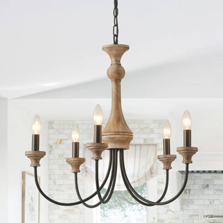 5-Light French Country Vintage Pendant Light Fixtures for Kitchen Island Dining Room With Adjustable Length Chain