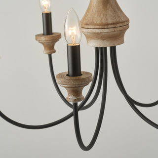 5-Light French Country Vintage Pendant Light Fixtures for Kitchen Island Dining Room With Adjustable Length Chain