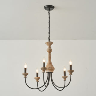 5-Light French Country Vintage Pendant Light Fixtures for Kitchen Island Dining Room With Adjustable Length Chain