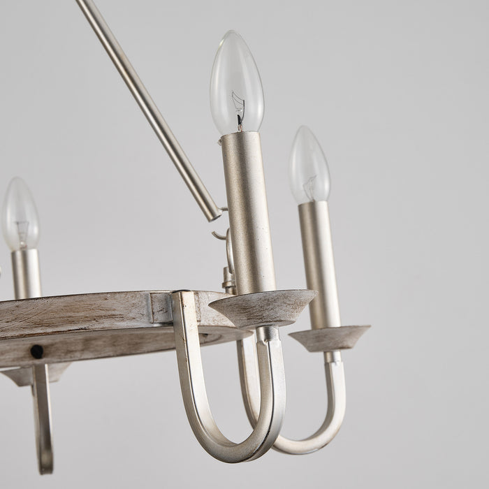 5-Light Farmhouse Wheel Pendant Lighting