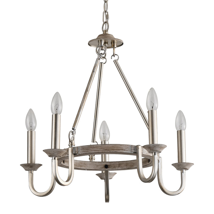 5-Light Farmhouse Wheel Pendant Lighting