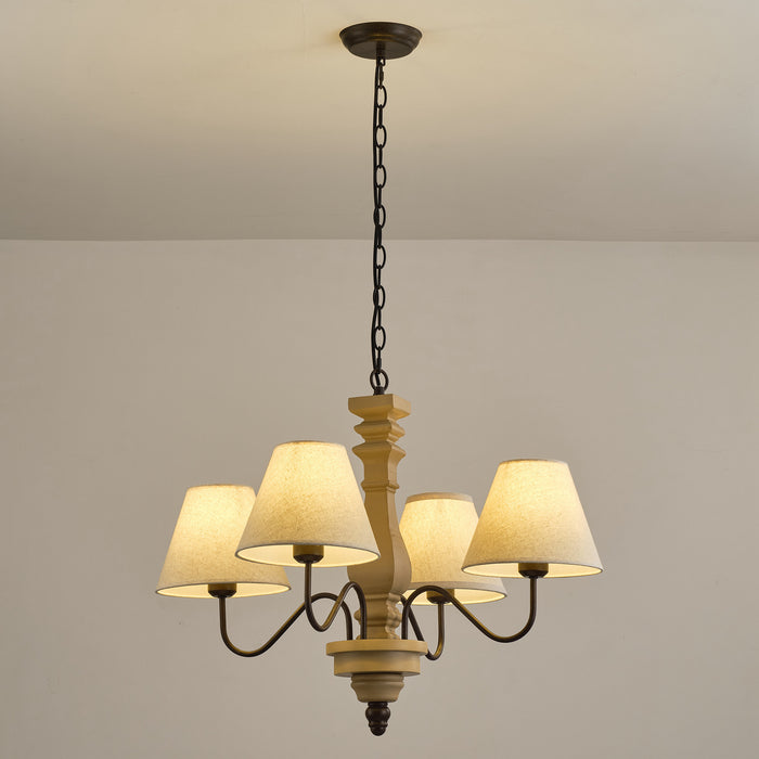 4-Light Classic Chandelier with Cloth Cover