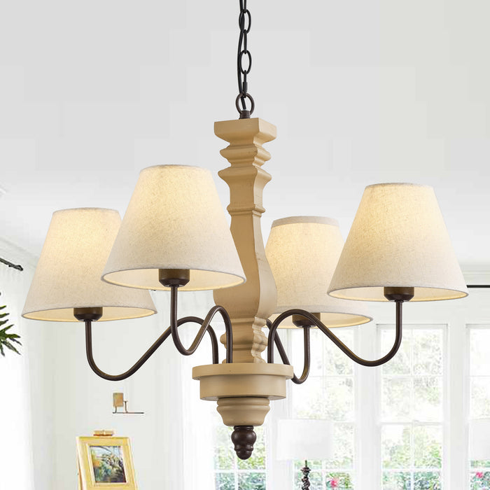 4-Light Classic Chandelier with Cloth Cover