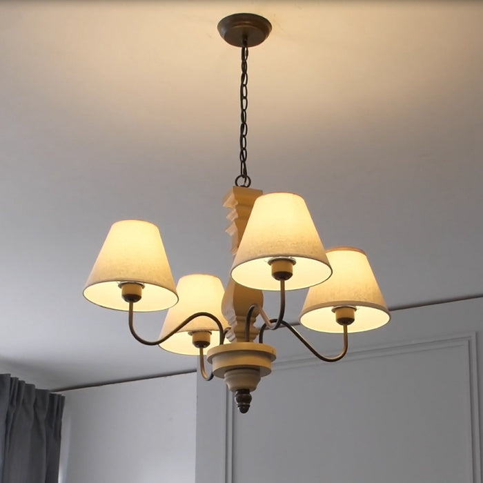 4-Light Classic Chandelier with Cloth Cover