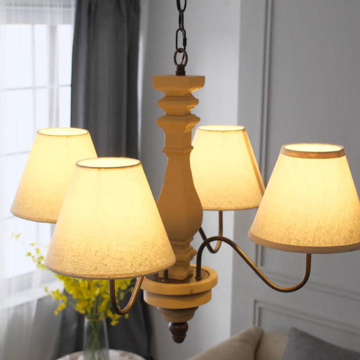 4-Light Classic Chandelier with Cloth Cover