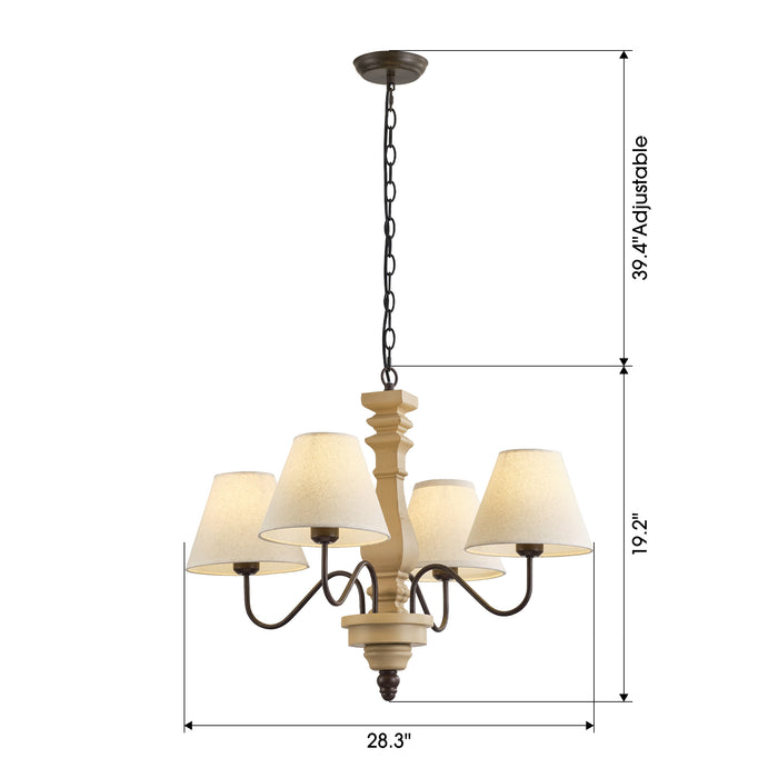 4-Light Classic Chandelier with Cloth Cover